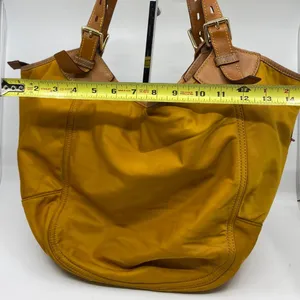 Dooney & Bourke XL Yellow Brown Nylon Shoulder Bag thumbnail 4