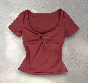 Dazy Twist Front Ribbed Knit Top Women's S Red Sweetheart Chic Night Out Y2K EUC thumbnail 1