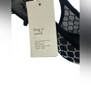 A New Day 6.5 Rhinestone Sexy Slingback Black Mesh Pointed Toe Heels Wedding thumbnail 8