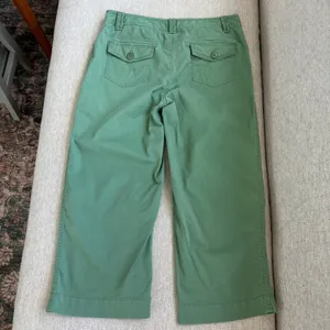 Vintage Rafaella Petites Pants 8P Green Wide Leg Crop Utility Y2K Gorpcore thumbnail 8