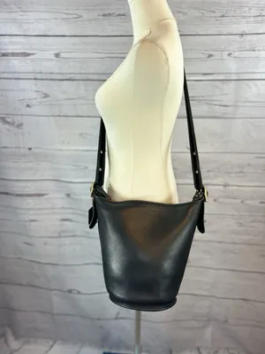 Vintage Coach Legacy Helen Duffle Bucket Bag 9953 Black Leather Shoulder Bag thumbnail 2