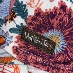 Matilda Jane sz small womens wide strap tank blue top with floral design bottom thumbnail 7