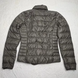 Athleta‎ Goose Down Puffer Jacket Brown Quilted Full Zip Coat Womens Size Jacket thumbnail 2