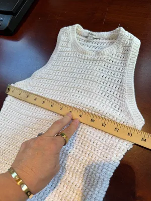 Madewell Chunky Open Knit Tank Top Sweater Size Small White Cream thumbnail 7