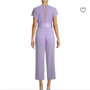 Alice + Olivia Mitsue Plissé Jumpsuit 2 Lilac Pleated Wide Leg Belted thumbnail 15
