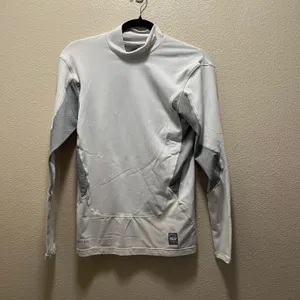 Nike Pro Combat White Mock Neck Long Sleeve Athletic Long Sleeve T-Shirt Size M thumbnail 2