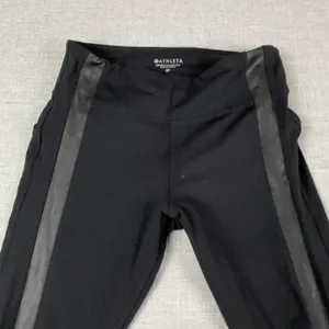Athleta Leggings Womens Small Petite Black Ankle Side Stripe Stretch Yoga Gym thumbnail 8