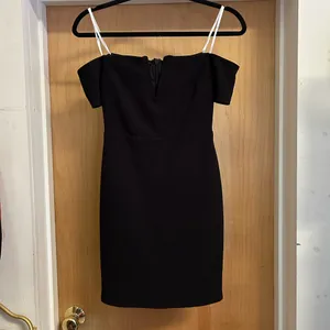 Lulus Cheers to This Black Off Shoulder Bodycon Mini Dress - size XS - MSRP $59! thumbnail 2