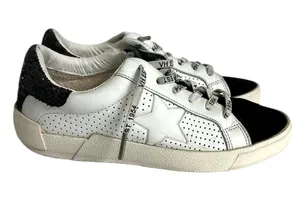 Vintage Havana White Star Black Suede Toe Sequin Heel Rollin 3 Sneakers Size 8.5 thumbnail 3
