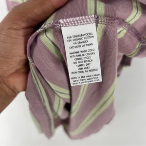 Toad & Co Gemina‎ Sleeveless Dress Faded Lilac 90s Stripe Smocked NWT Size M thumbnail 10