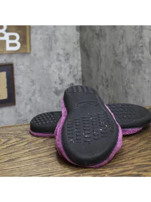 Isotoner Terry Double Band Non-Slip Slippers Purple 7.5-8 thumbnail 5