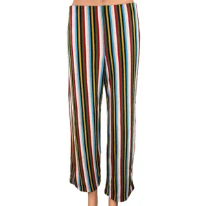 Urban Outfitters Multicolor Rainbow Striped Wide Leg Ankle Trousers Pants Size M thumbnail 6