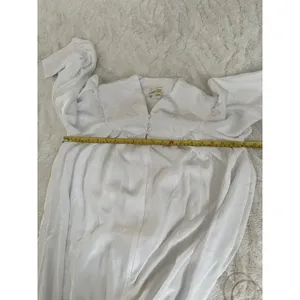 Le Voys Vintage White Peignoir Robe XS Cottagecore Lace Yoke Nightgown Y2K thumbnail 3