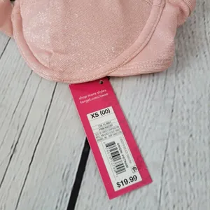 Xhilaration Pink Shimmer Bikini Top Swimsuit‎ Adjustable Straps XS thumbnail 5
