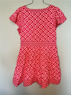Vineyard Vines Pink & Red Geometric V-Neck Dress Size Small Preppy Vacation thumbnail 2