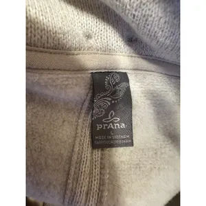 Prana Funnel Neck Pullover Sweater Beige Heather Women’s Large Snap Collar Cozy thumbnail 7