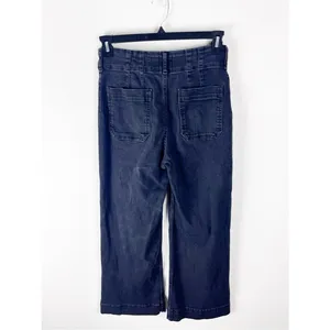 ANTHROPOLOGIE MAEVE The Colette Black Cropped High. rise Wide Leg Jeans 28 Boho thumbnail 2