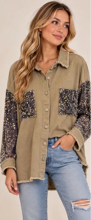 CHICME XL Olive Green Button thumbnail 1