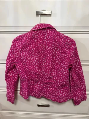 GAP Fuchsia Pink Patterned Cotton Blazer thumbnail 3