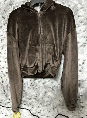 43. Skims xxs crop hoodie brown soft thumbnail 1