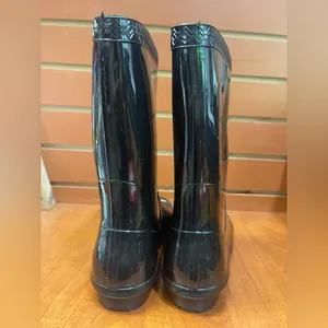 UGG Shiny Black Rain Boots thumbnail 5