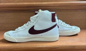 Nike Blazer Mid 77 White Team Red Sneakers Classic Vintage Style Shoes thumbnail 5