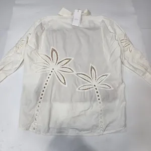 HEMANT AND NANDITA Lani Palm Mini Dress in White XS thumbnail 13