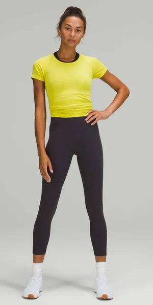 Lululemon Wunder Train High-Rise Crop tights 23 Size 12 Black Granite NWT thumbnail 1