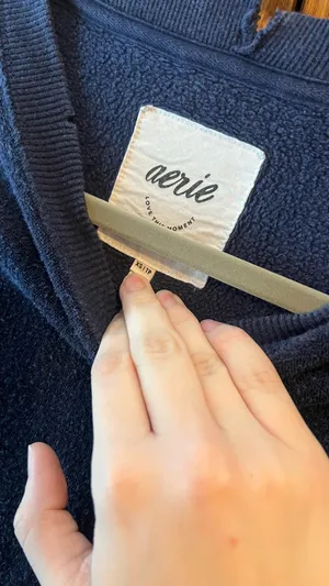 Aerie Navy Inside out Fleece Sweatshirt thumbnail 2
