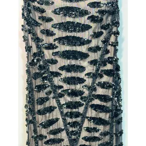 NEW Mandalay Black Nude Silk Sequin Maxi Long Gown Evening Formal Dress Womens 6 thumbnail 4