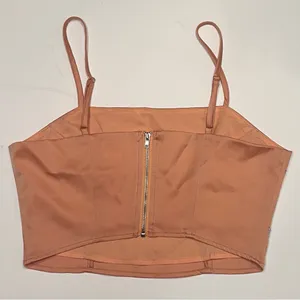 Le Lis Crop Camisole Top‎ & Mini Skirt Set in Nude Peach Rhinestones Size XS/S thumbnail 4