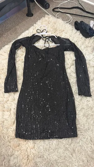 Lucy in the sky black sparkle dress thumbnail 2