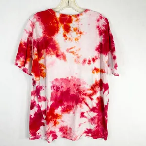 Hanes Size XL Top Something Bright Tie Dye Handmade Pink White Tee V Neck 203‎ thumbnail 2