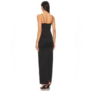 NWT Lovers & Friends Ricky Maxi Dress Black Back Slit Sleeveless Size Small thumbnail 2