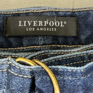 Liverpool Los Angeles Wide Leg Crop Belted Jeans Dark Wash Size 10/30 New thumbnail 3