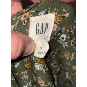 Gap cottagecore‎ Olive Green Ditsy Floral Button Front Long Sleeve Mini Dress thumbnail 6