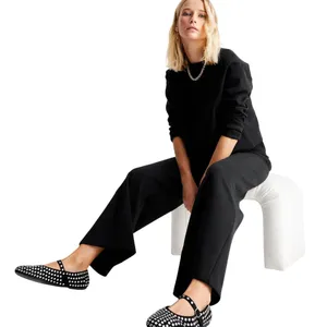 NWT Future Collective Womens High Rise Wide Leg Knit Pants 91914009 Black XS thumbnail 3