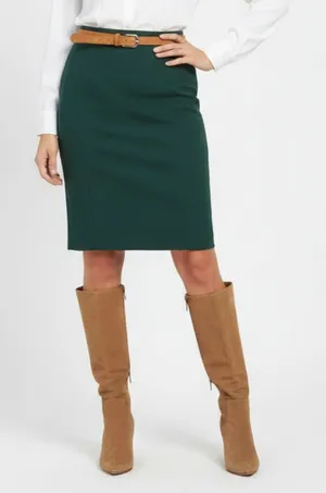 Express Hunter Green Knee Length Pencil Skirt NEW 0 thumbnail 1