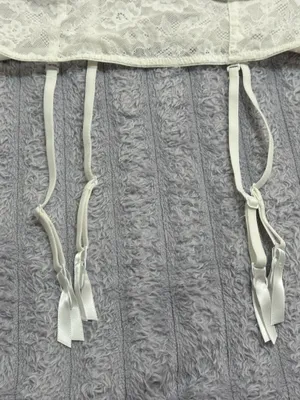 wild fable White Lace Longline Bustier Bralette with Garter Straps thumbnail 3