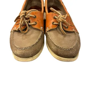 Dooney & Bourke Vintage Leather Boat Shoes Gray Brown Loafers Preppy Size 8 thumbnail 2