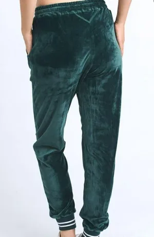 Betty velour jogger drawstring pants Teal Blue thumbnail 2