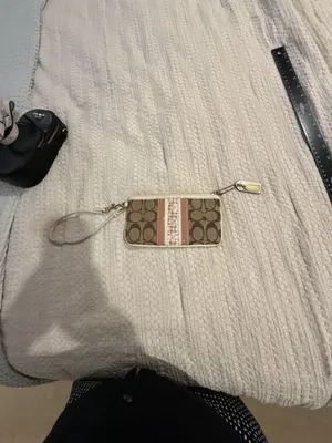 Coach Signature Canvas and Patent Leather Stripe Wristlet thumbnail 2