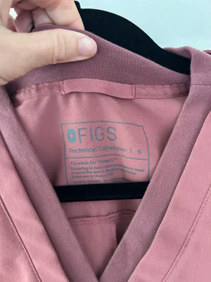 Figs Oran Scrub Top Womens S Pink Short Sleeve Pockets thumbnail 2