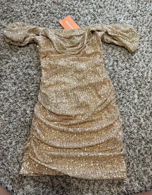 That’s So Fetch Nara Mini Dress- Champagne   thumbnail 1