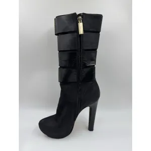 Herve Leger Runway High Heel Boots Suede/Leather Black 35.5 EU 5 US thumbnail 10