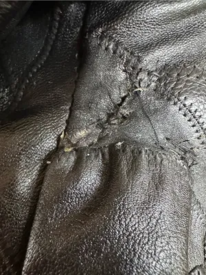 VTG 90s Giovanni Navarre SzL black leather patchwork Button cropped biker jacket Size L thumbnail 15