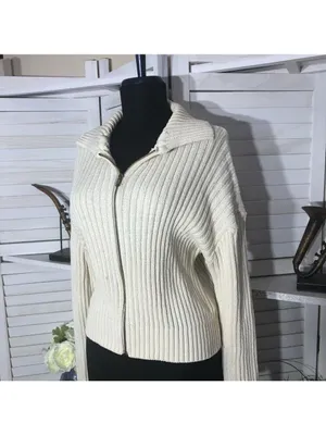 Vintage 90s cream cardigan cotton ribbed cottage peppy Fisherman Coastal cowgirl thumbnail 6