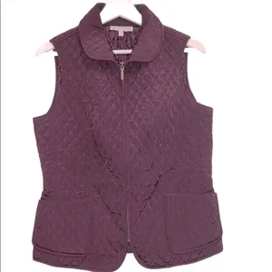 Talbots size small purple quilted zippered vest thumbnail 2