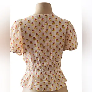 Madewell Sophia short - sleeve Top in wild calendula block print thumbnail 15
