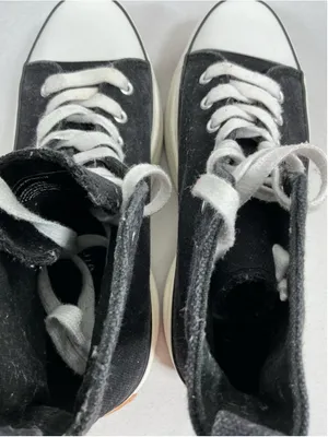 Womans Madden Girl Winnona Platform Lace Up High Top Sneakers 8 Black White thumbnail 5